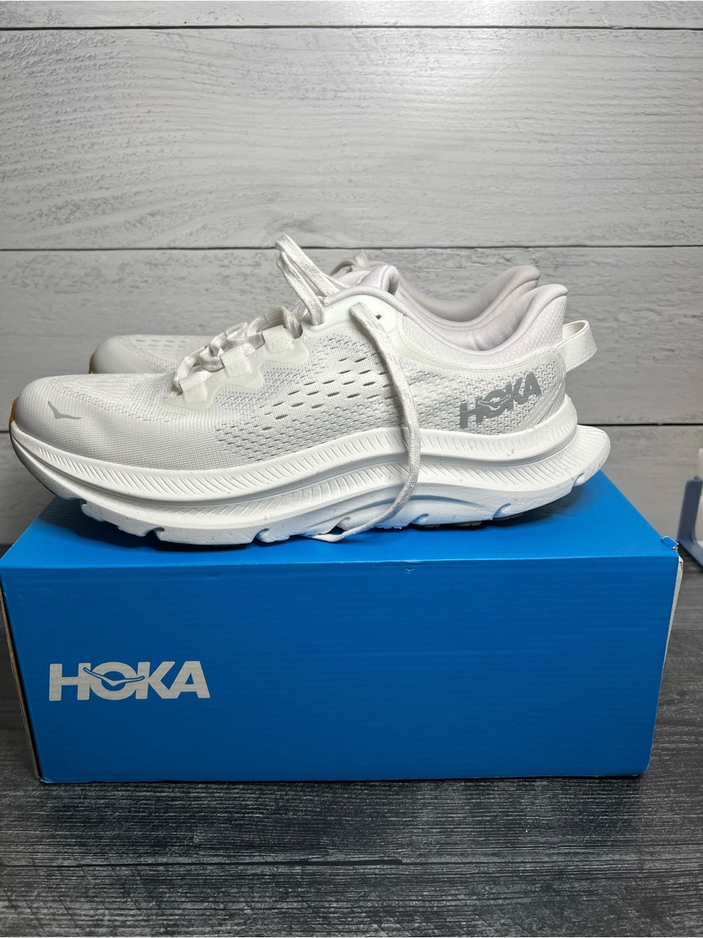 Hoka MENS Kawana All-White Cushioned Running Sneakers - Picture 1 of 4